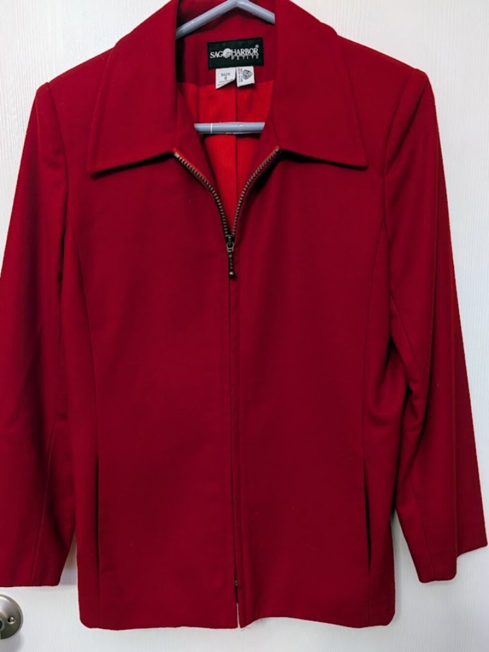 Vintage Sag Harbor deep red wool jacket Size 8